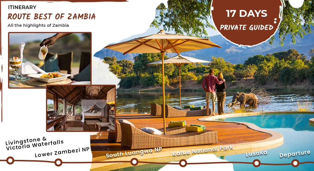 Private Guided Safari Route Best of Zambia